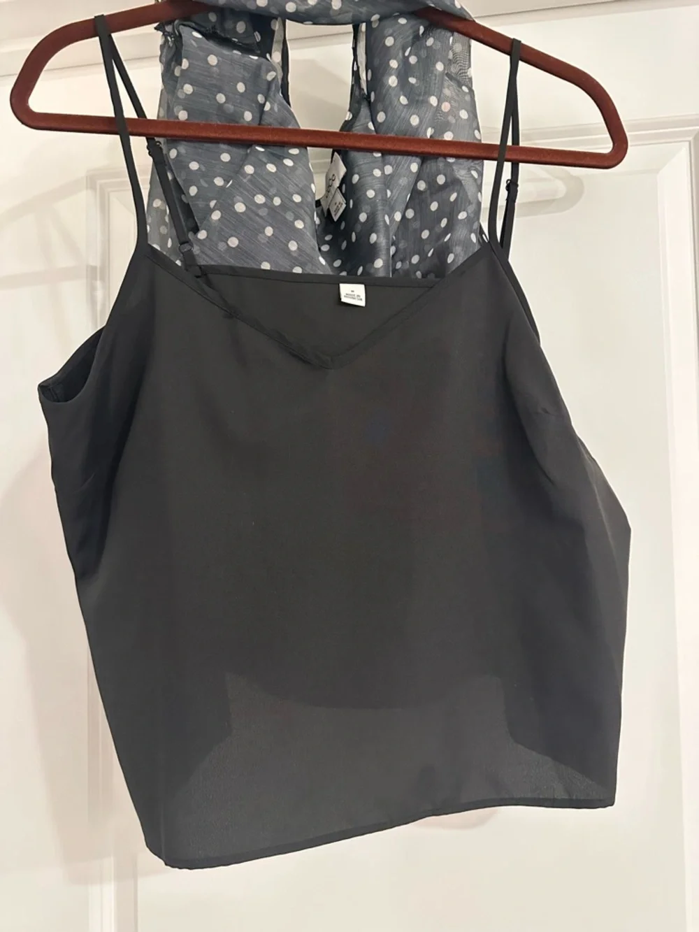 CeCe Black and White Polka Dot Puff Sleeve Blouse - Picture 5 of 6